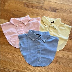 Vintage dickey shirt collars-pink, blue, and yellow